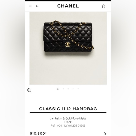 Chanel CLASSIC 11.12 HANDBAG
Lambskin & Gold-Tone Metal
Black - Picture 4 of 5